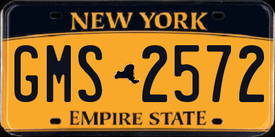 NY license plate GMS2572
