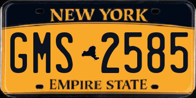 NY license plate GMS2585