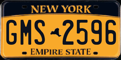 NY license plate GMS2596