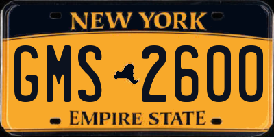 NY license plate GMS2600
