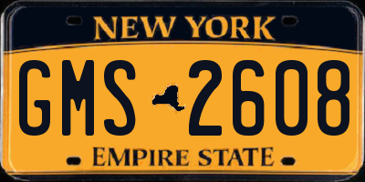 NY license plate GMS2608
