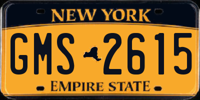 NY license plate GMS2615