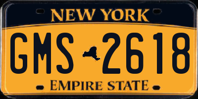 NY license plate GMS2618