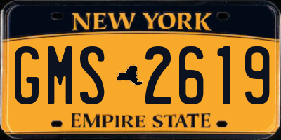 NY license plate GMS2619