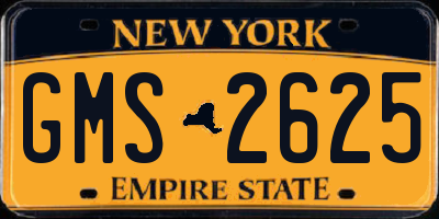 NY license plate GMS2625