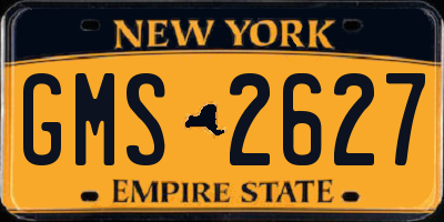 NY license plate GMS2627