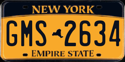 NY license plate GMS2634