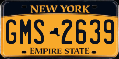 NY license plate GMS2639