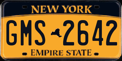 NY license plate GMS2642