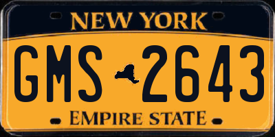 NY license plate GMS2643
