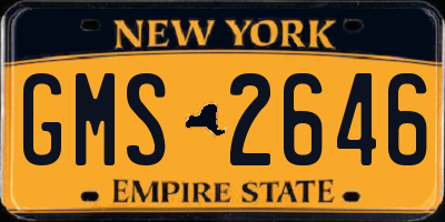 NY license plate GMS2646