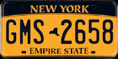 NY license plate GMS2658