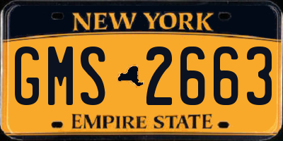 NY license plate GMS2663