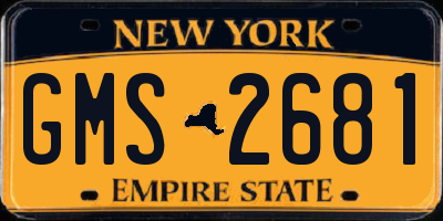 NY license plate GMS2681