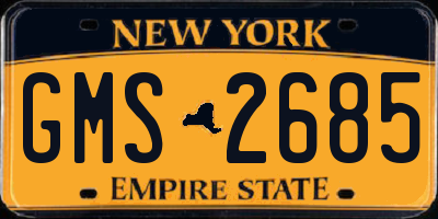NY license plate GMS2685