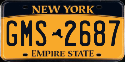 NY license plate GMS2687