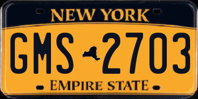 NY license plate GMS2703