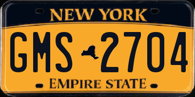 NY license plate GMS2704