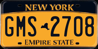 NY license plate GMS2708