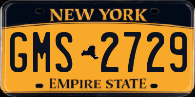 NY license plate GMS2729