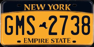 NY license plate GMS2738