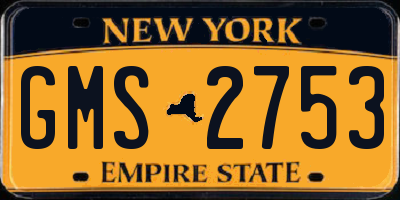 NY license plate GMS2753