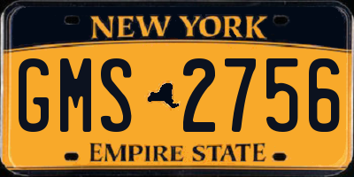 NY license plate GMS2756
