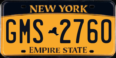 NY license plate GMS2760