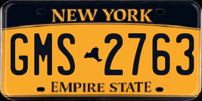 NY license plate GMS2763