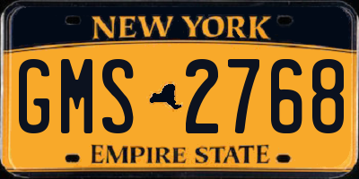 NY license plate GMS2768
