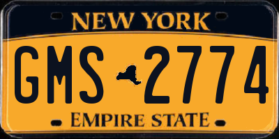 NY license plate GMS2774