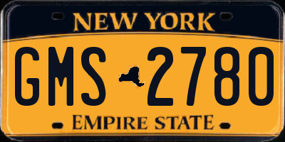 NY license plate GMS2780