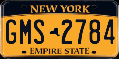 NY license plate GMS2784