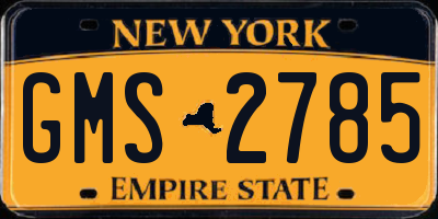 NY license plate GMS2785