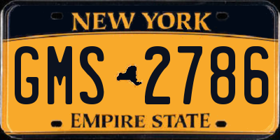 NY license plate GMS2786