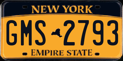 NY license plate GMS2793