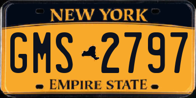 NY license plate GMS2797