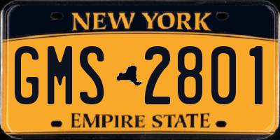 NY license plate GMS2801