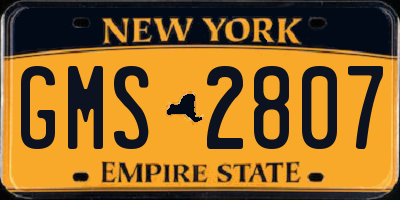 NY license plate GMS2807