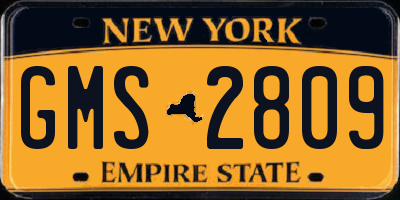 NY license plate GMS2809