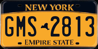 NY license plate GMS2813