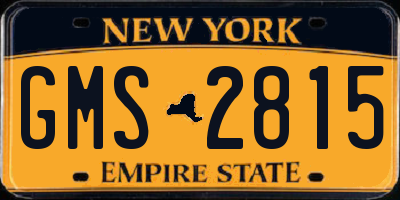 NY license plate GMS2815