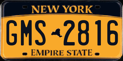 NY license plate GMS2816