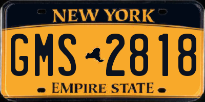 NY license plate GMS2818