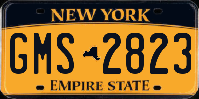 NY license plate GMS2823