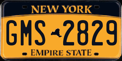 NY license plate GMS2829