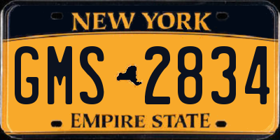 NY license plate GMS2834