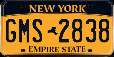 NY license plate GMS2838