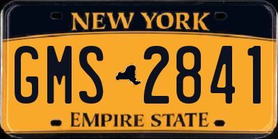 NY license plate GMS2841