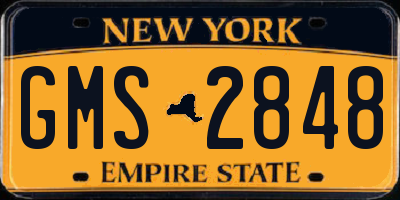 NY license plate GMS2848